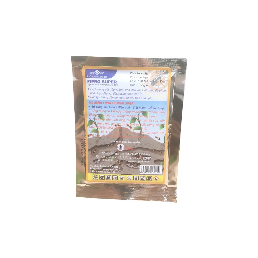 Diệt kiến lan truyền chết tận ổ FIPRO SUPER (10g/gói)