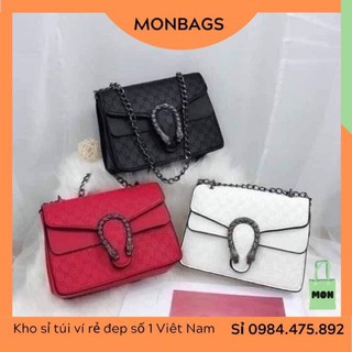 Túi Đeo Chéo Khóa Đầu Rồng Vân In Monbags Túi xách nữ🍀Túi GC đầu rồng🍀Túi đầu rồng in nhiệt