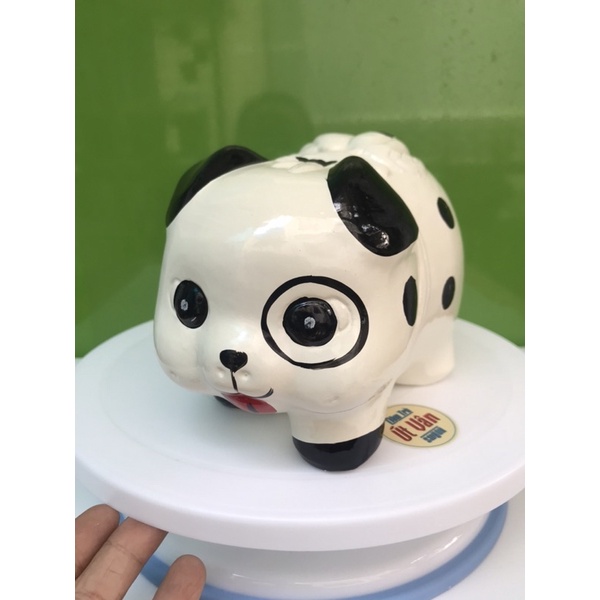 Heo đất tiết kiệm chó đóm trắng size M