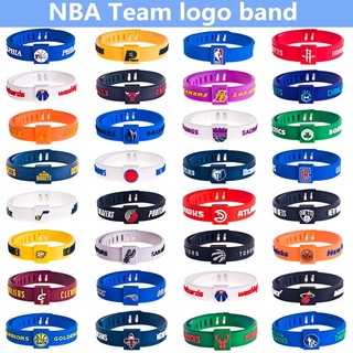 Vòng tay silicon in logo bóng rổ NBA thời trang