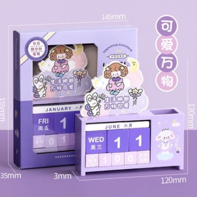 Lịch để bàn , Lịch vạn niên bằng gỗ Dễ thương Sáng tạo Tự làm Nghệ thuật Tươi Trang trí Văn phòng Làm việc