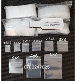 Gói 100c túi zip mini viền trắng
