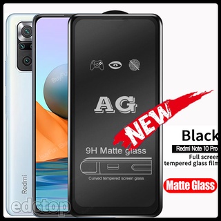 Ag tempered glass for xiaomi redmi note 10 pro full glue matte film screen remi note 10 10s 10t 5g protective glass