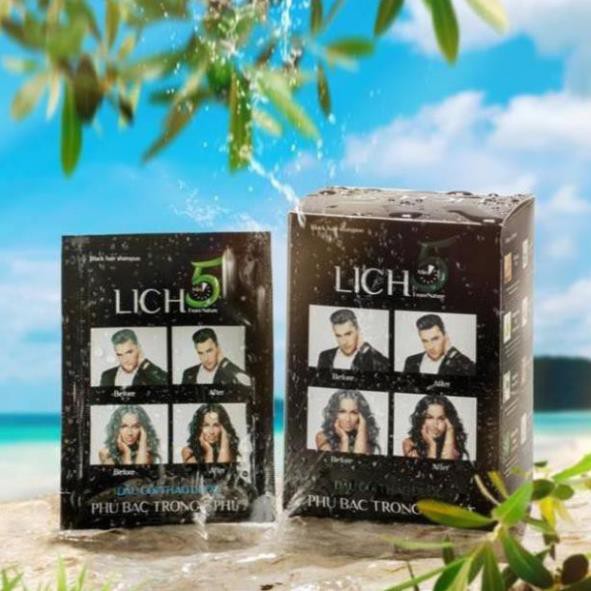 Dầu Gội Thảo Dược Đen Tóc Lich5 Hộp 10 gói | BigBuy360 - bigbuy360.vn