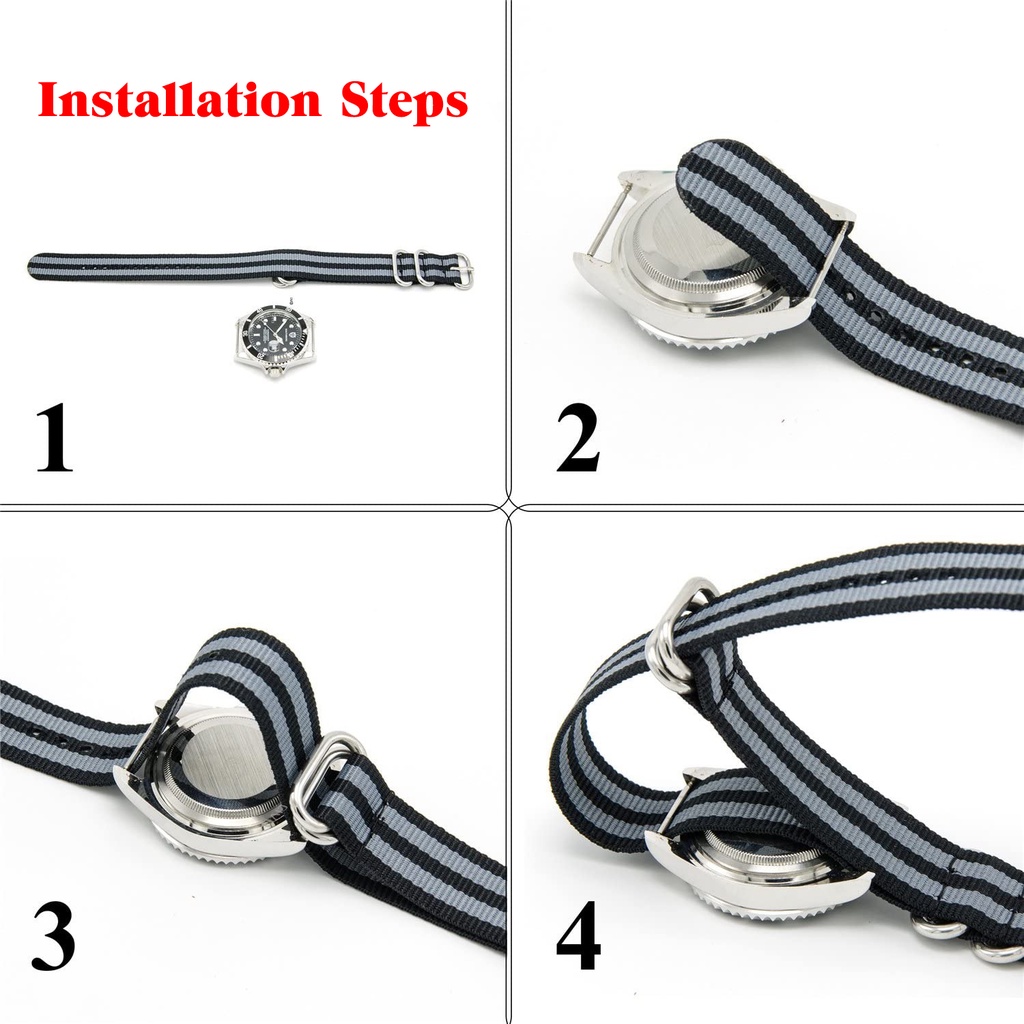 Dây Thắt Lưng Nylon Khóa Tròn 20mm Thay Thế Cho Đồng Hồ Seiko
