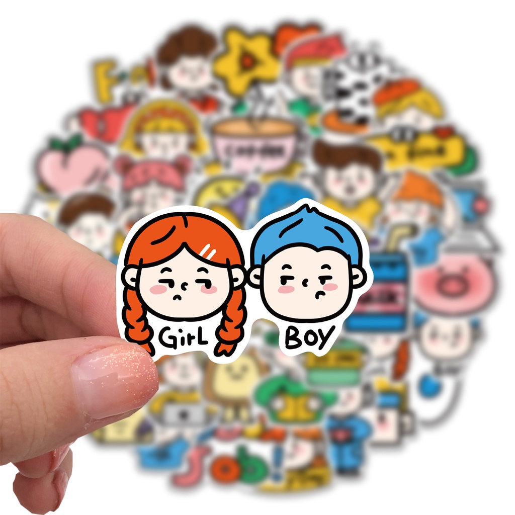 Bộ 40 Miếng Dán Graffiti Chống Thấm Nước Dùng Trang Trí Cho Xe Đẩy/Văn Phòng