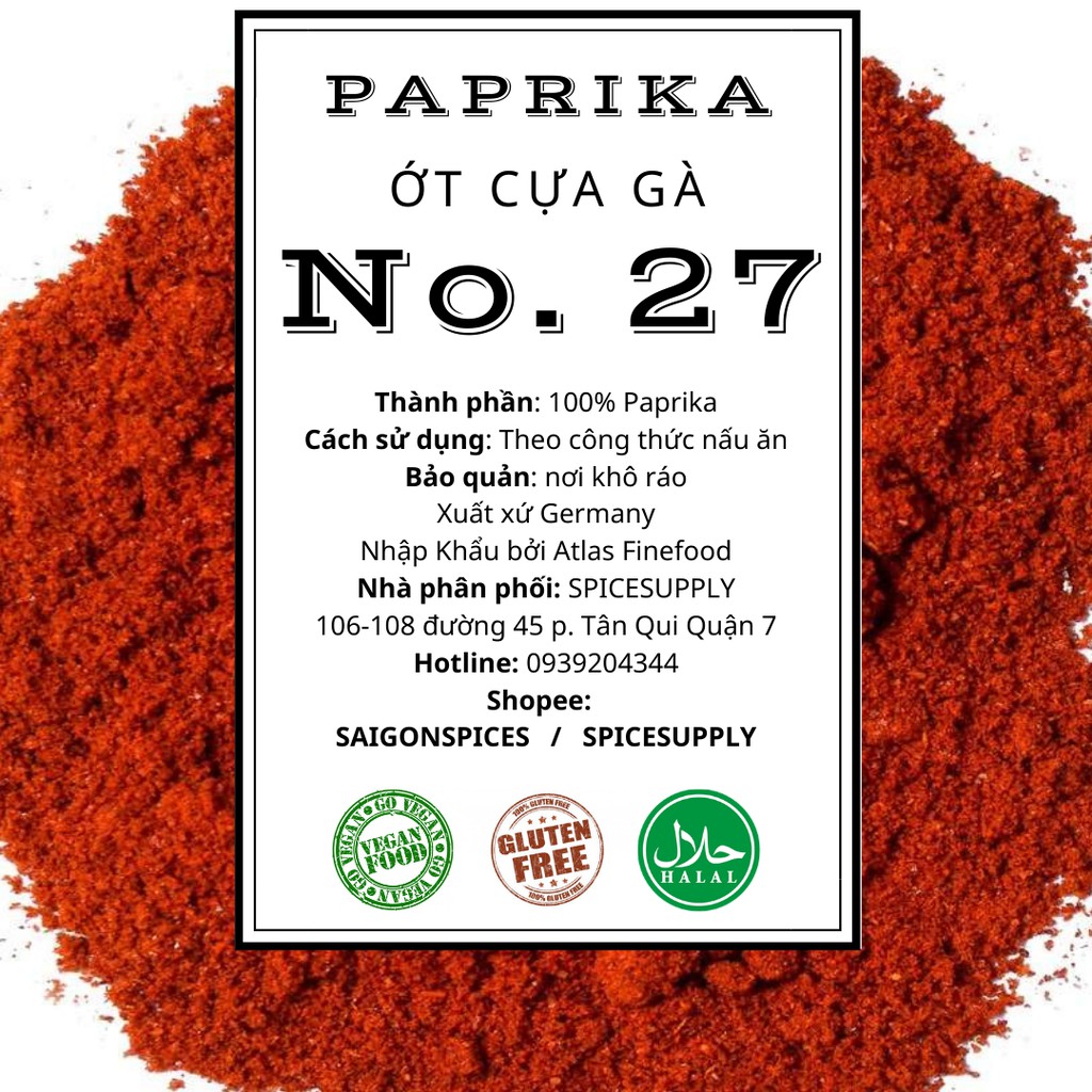 500g ớt Paprika - Ớt cựa gà không cay healthy giảm cân meal plan fitness gia vị tạo màu tự nhiên