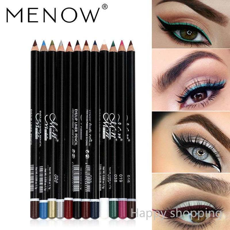 (Hàng Mới Về) Set 12 Chì Kẻ Viền Môi Và Mắt Nhiều Màu Sắc Thời Trang