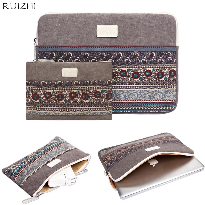 Túi Đựng Laptop Vải Canvas Thời Trang Cho book Air Pro Retina 11 13 14 15 Lenovo Asus HP