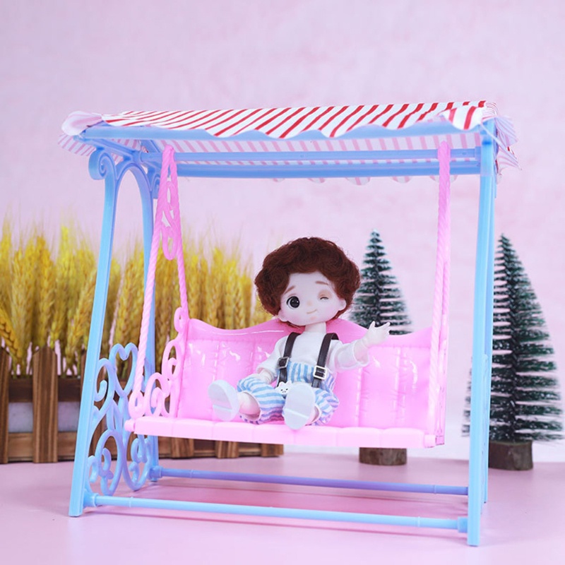 Mô hình ghế xích đu mini bằng nhựa độc đáo trang trí nhà búp bê DIY