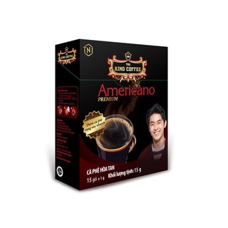 Cafe hòa tan king coffee americano - hộp 15g x1g - cafe hòa tan 95% - cafe xay nhuyễn 5%