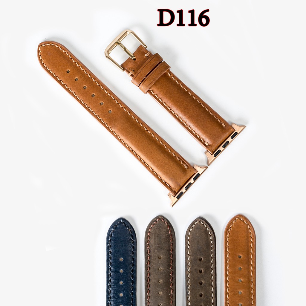 Dây apple watch da bò Vintage D116-khâu tay thủ công- dây apple watch series 3 series 4 series 5