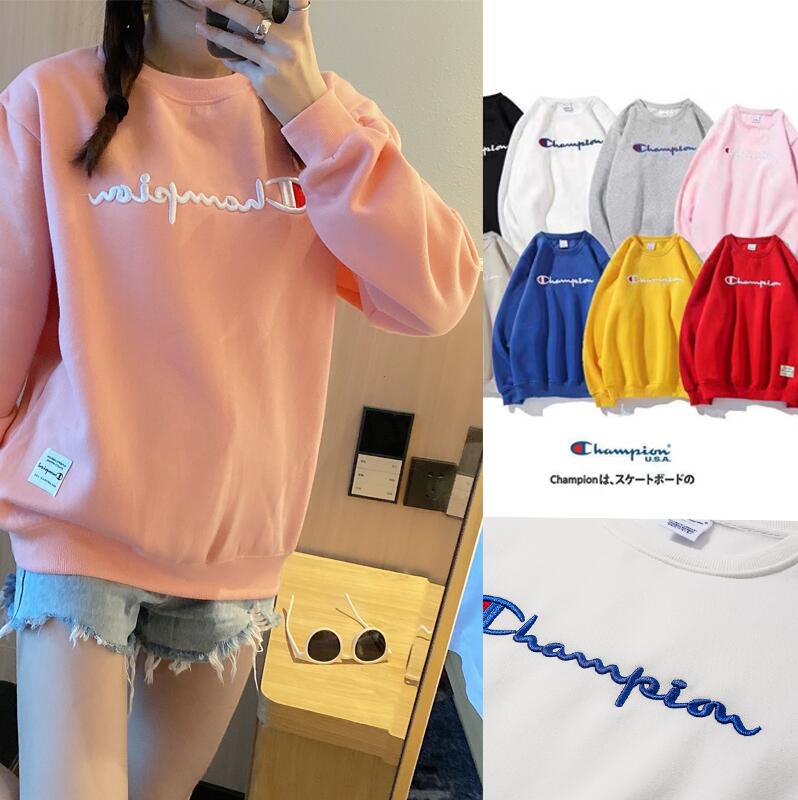 Áo Sweater Tay Dài Cổ Tròn Thêu Chữ Champion Thời Trang Dành Cho Phụ Nữ