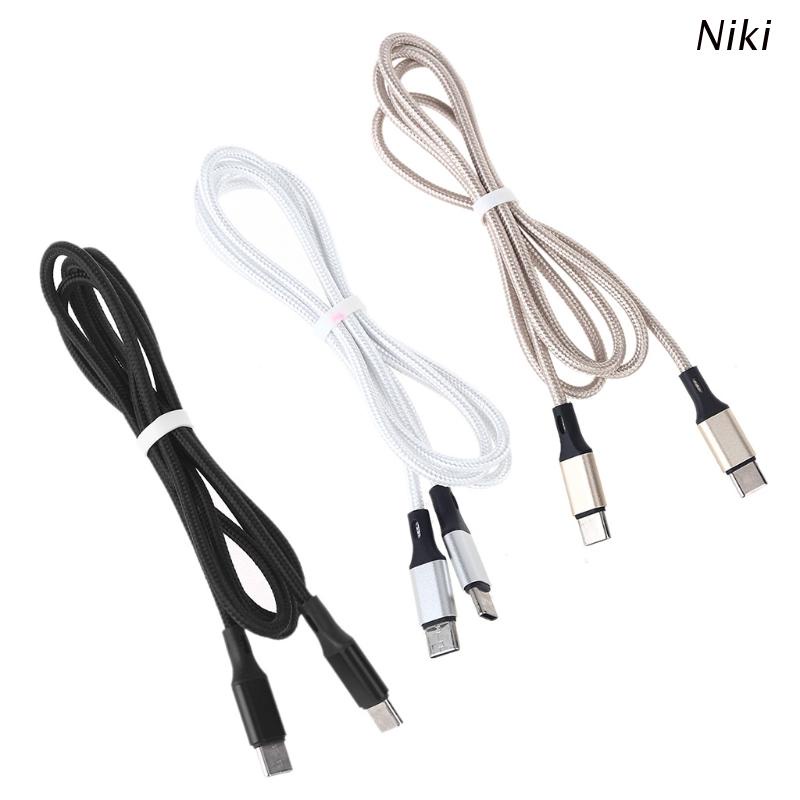 Dây cáp dữ liệu sạc USB C 100cm type C sang type C bằng nylon thông dụng cho điện thoại di động máy tính bảng PC