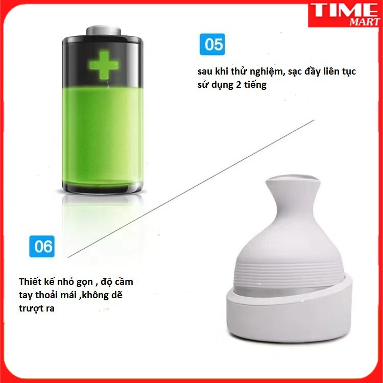 Máy massage đầu mini chống nước-ST-801.Trị đau đầu và vai gáy. Tốt cho sức khỏe [TIME_MART siêu thị tiện ích gia đình]