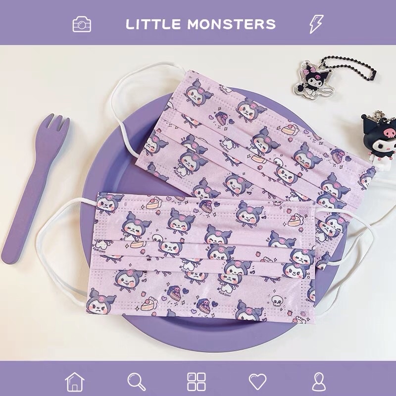 Khẩu Trang Kuromi Cute Nhật Bản Phiên Bản Mới Đáng Yêu