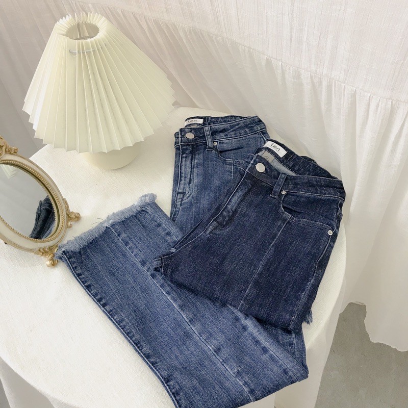 [SALE UP TO 50%] Quần jeans ống loe gân lai tua 2 màu đậm nhạt LENCLOTHING 7828 - 7829