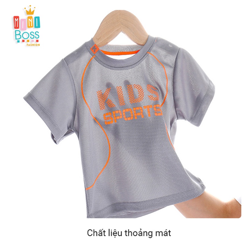 Bộ đồ thể thao bé trai thông hơi MiniBoss - Quần áo bóng đá cho bé 10-30kg Quảng Châu QAN149