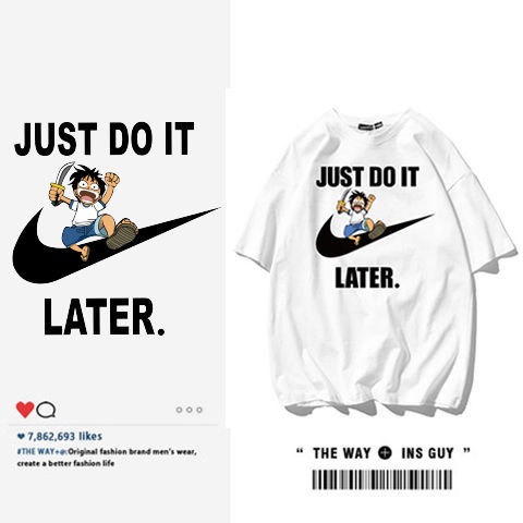 Áo Thun 100% Cotton Tay Ngắn Cổ Tròn Dáng Rộng In Họa Tiết Hoạt Hình Thời Trang Mùa Hè Cho Nam