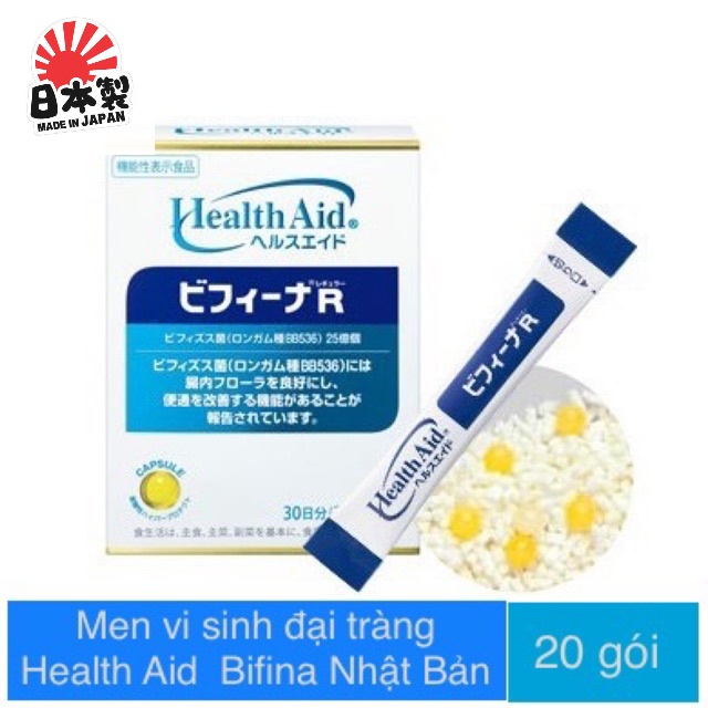 Men vi sinh BIFINA R Health Aid hỗ trợ tiêu hóa của Nhật Bản (Hộp 20 gói)