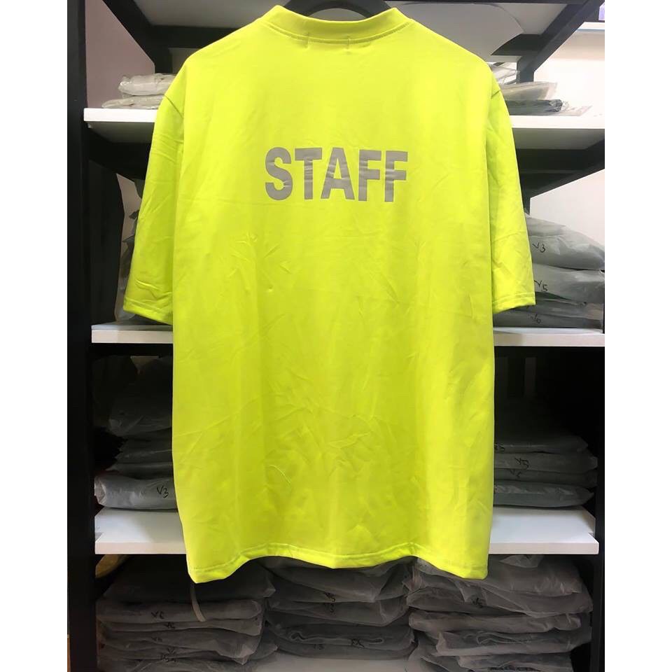 Áo Thun PHẢN QUANG STAFF (Xanh Chuối) - Áo thun tay lỡ form rộng Unisex 38-65kg Nam Nữ  [ẢNH THẬT]