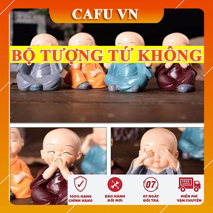 Bộ tượng tứ không tượng phong thủy 4 tư thế, vật phẩm phong thủy, trang trí xe hơi - CAFU VN