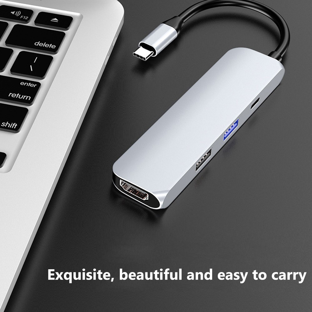 USB-C to HDMI USB 3.0 Type C Charging Port Hub Gigabit Ethernet Lan 4K