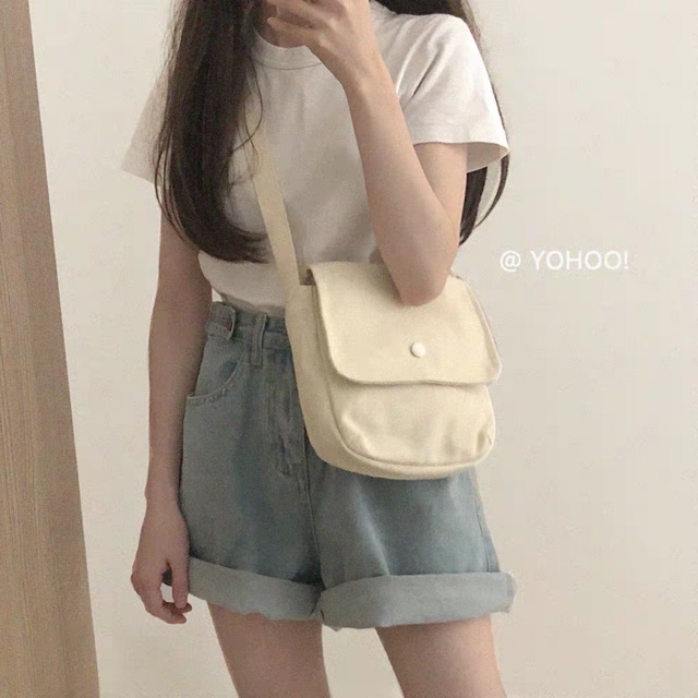 Túi bì thư đeo chéo size nhỏ ulzzang(có sẵn, hình thật)