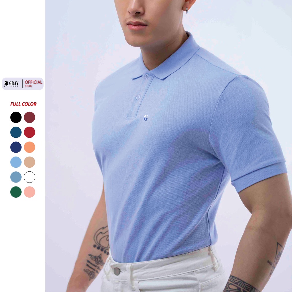 Áo Thun Polo Nam, Áo Phông Polo Nam Trơn Có Cổ Tay Ngắn Basic Vải Cotton Cao Cấp TPG100