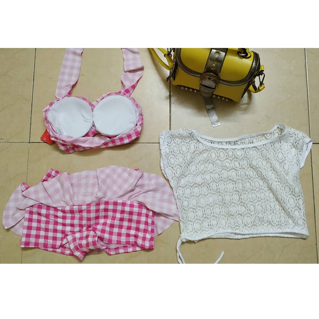 [Ảnh thật + sẵn hàng] Bikini hai mảnh kèm áo khoác ren | WebRaoVat - webraovat.net.vn
