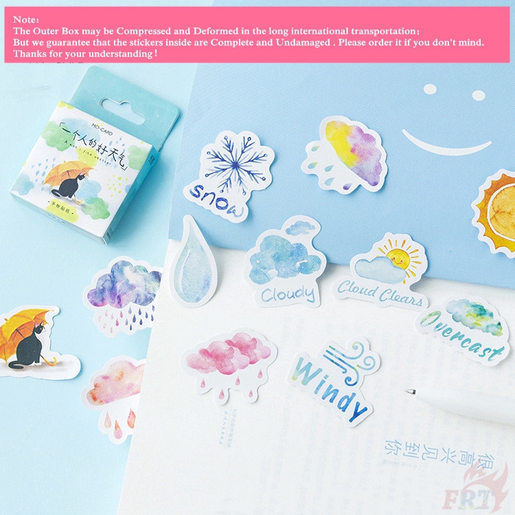 Hộp 45 sticker dán trang trí tập ảnh/nhật ký hình thời tiết DIY