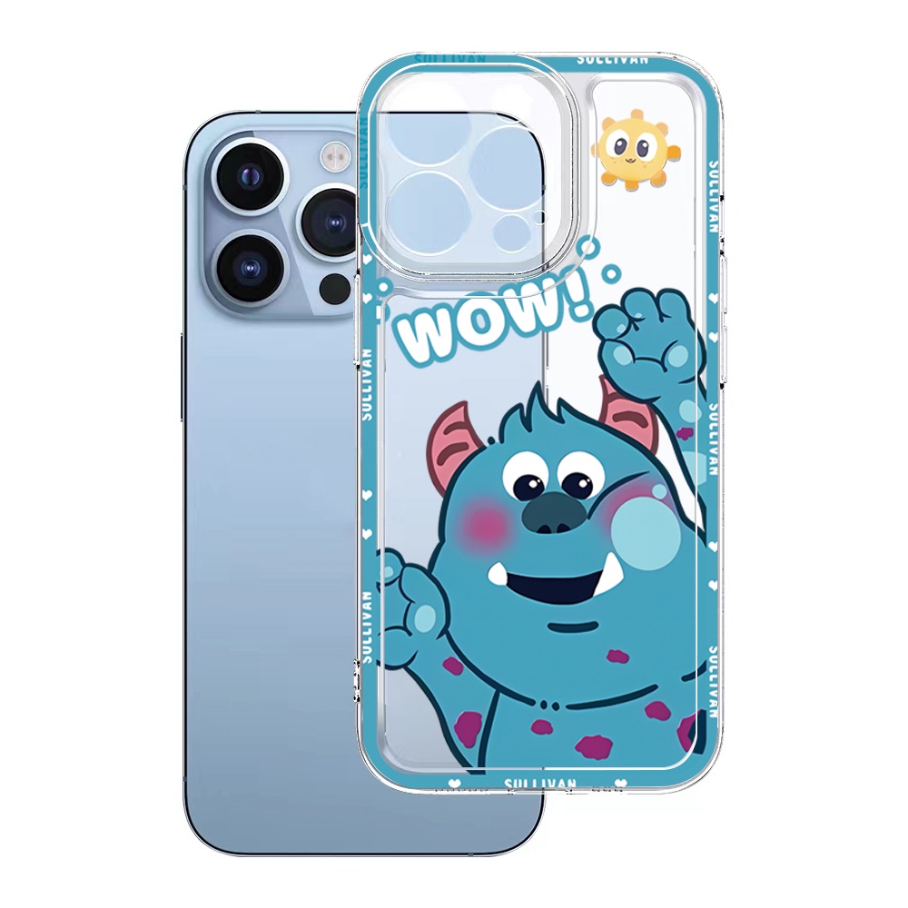 Ốp Điện Thoại TPU Gel Trong Suốt Viền Vuông Hình Quái Vật Mike Sullivan Cho iPhone 13 Pro Max 14 12 iPhone 11 XR 8 7 SE 2022