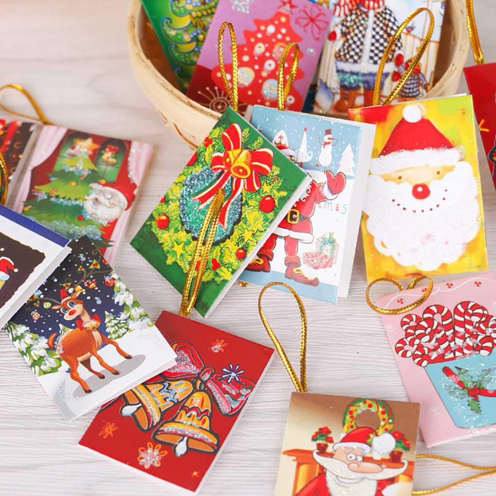 Set 20 Thiệp Chúc Mừng Giáng Sinh Treo Trang Trí Cây Thông