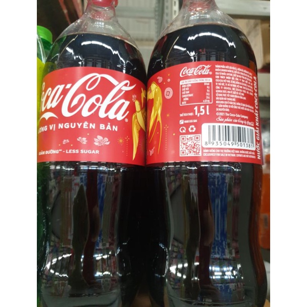 (Lốc 6 Chai 1.5l) Nước ngọt Coca Zero/ Coca Giảm Đường (Vị Nguyên Bản)