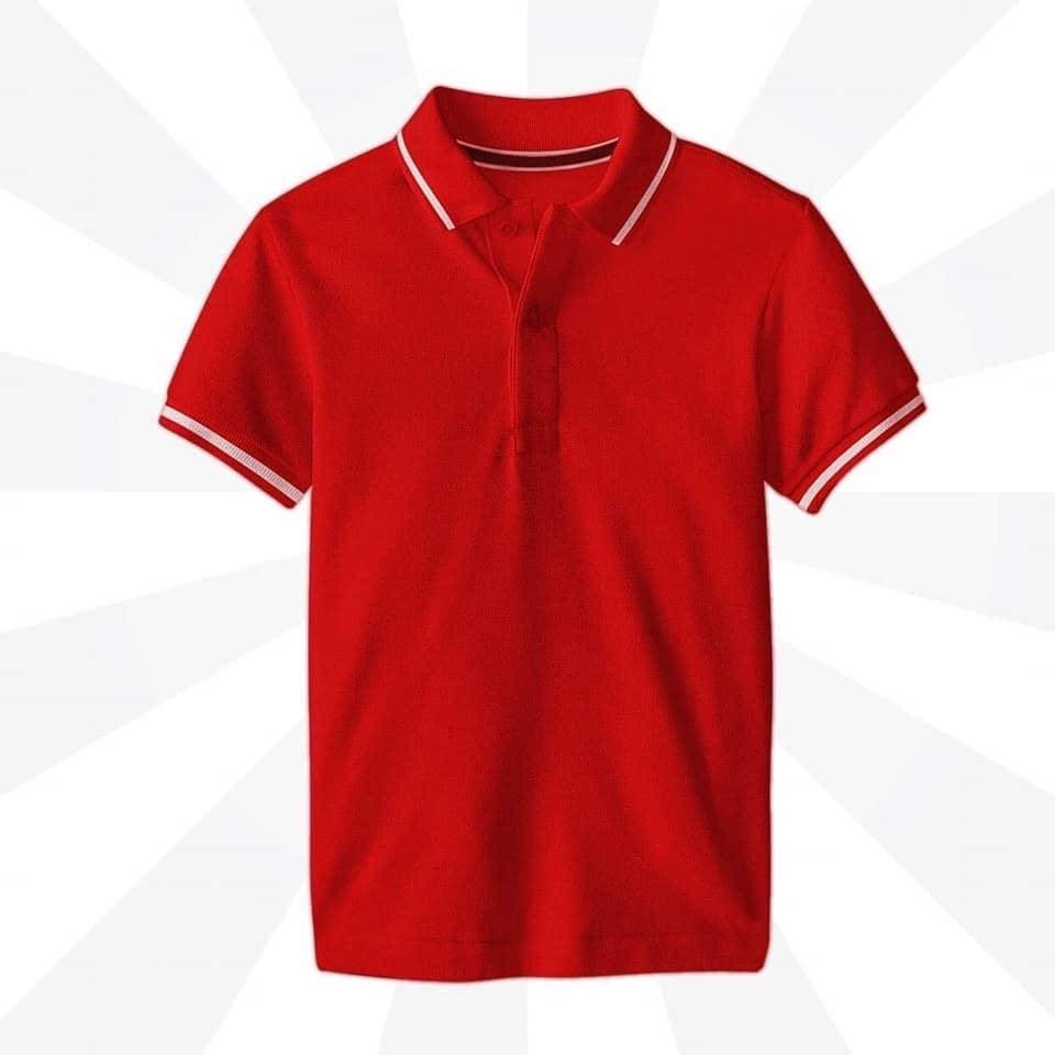 Áo thun đỏ nam nữ  POLO trơn vải cá sấu cotton cao cấp ngắn tay cực sang trọng