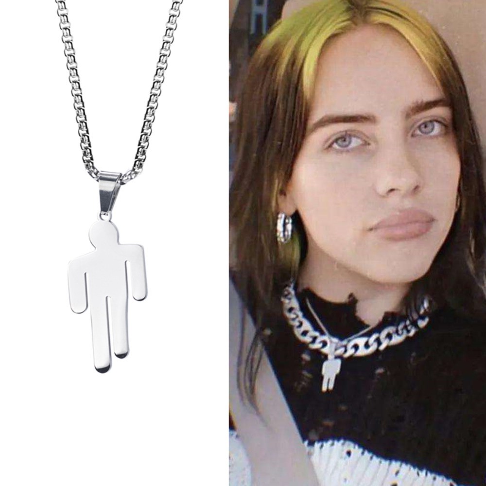 Dây chuyền sợi xích bằng thép titan mặt phong cách Billie Eilish độc đáo thời trang cá tính