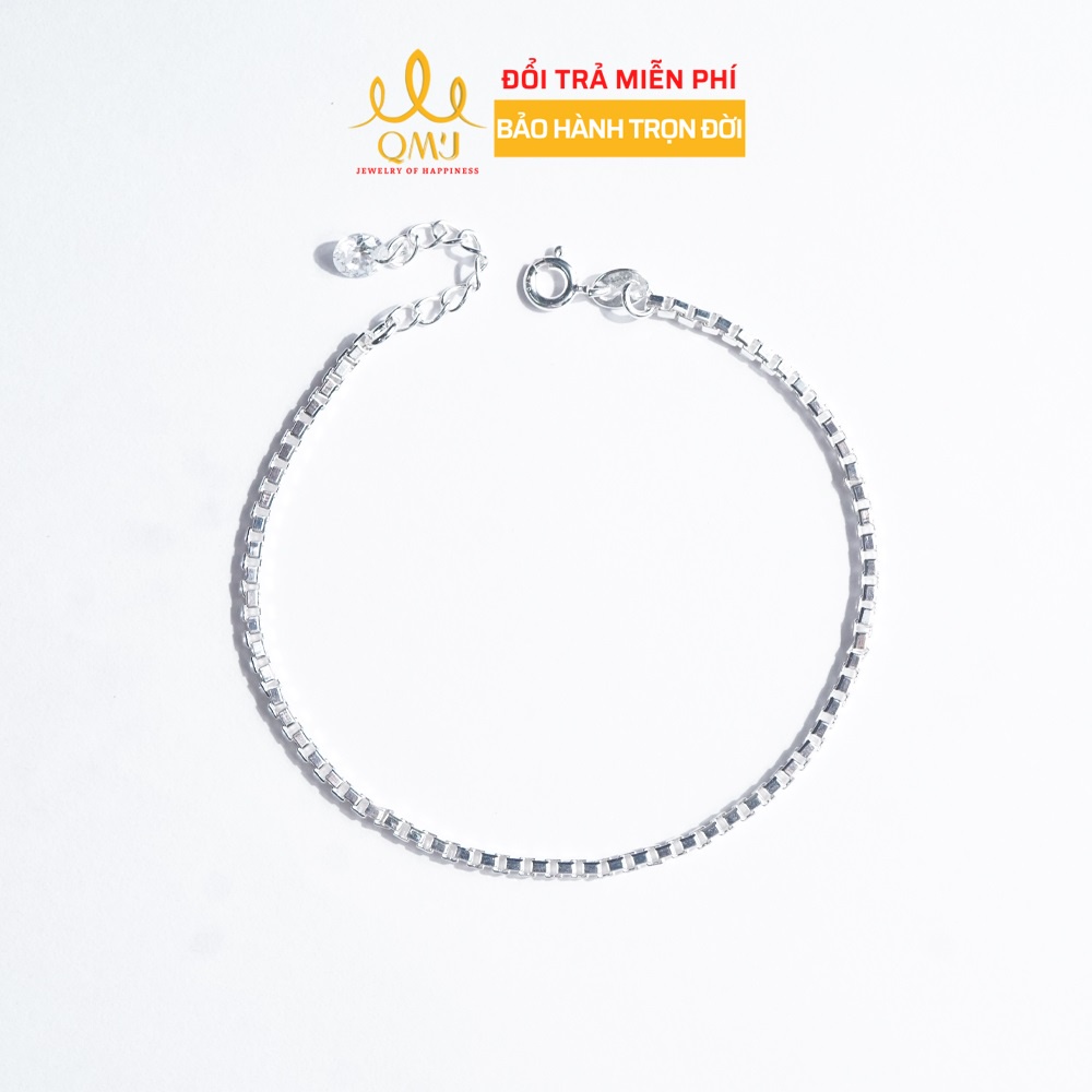 Lắc tay bạc 925 hộp vuông đơn giản cao cấp QMJ - Q756