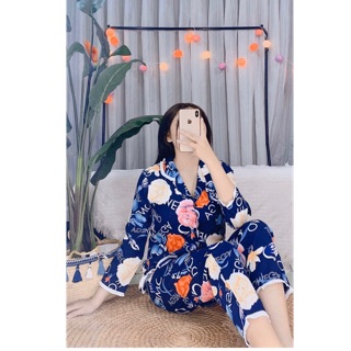 Đồ bộ pijama satin lụa bèo - tay dài quần dài