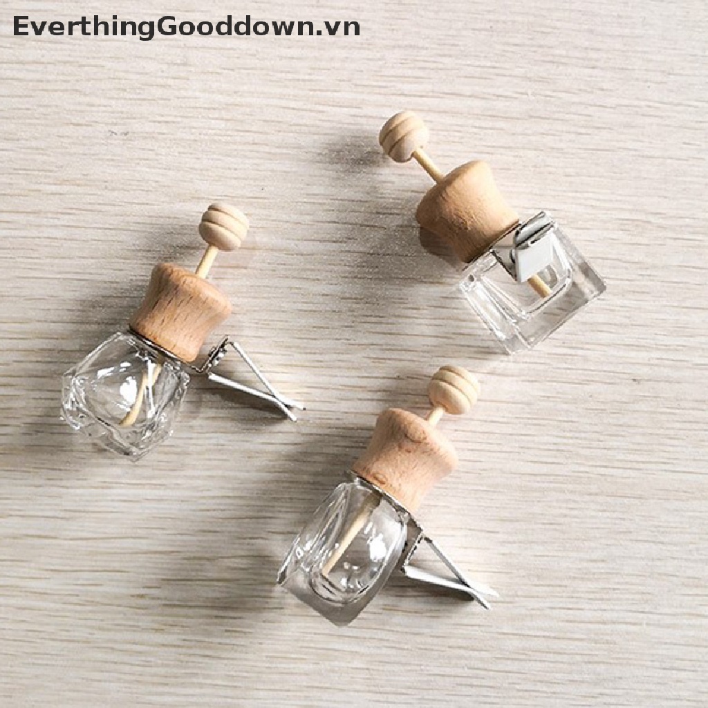 1 Lọ Thủy Tinh Rỗng Đựng Nước Hoa Có Kẹp Tiện Dụng Cho Xe Hơi