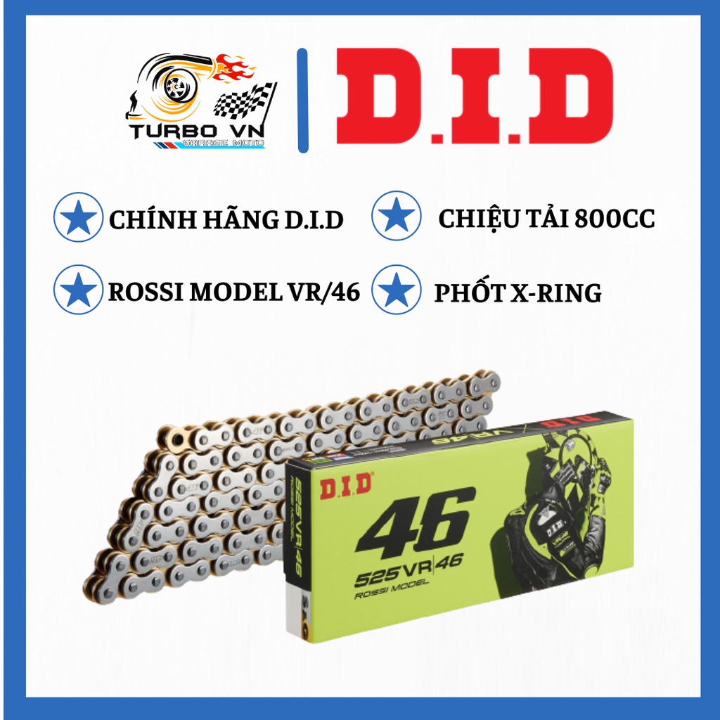 Sên DID 525VR46 ROSSI MODEL 120ZB chính hãng.