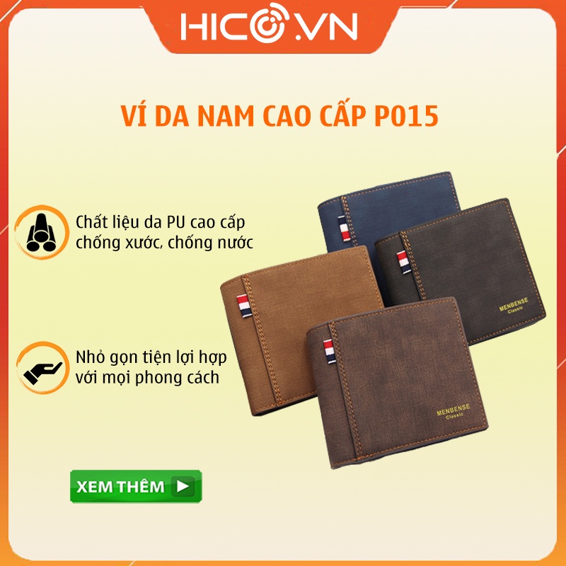 Bóp Nam, Ví Nam P015, Ví da dành cho nam – Thiết Kế Đơn Giản Trang Nhã Tiện Dụng, chất liệu da cao cấp chống mài mòn