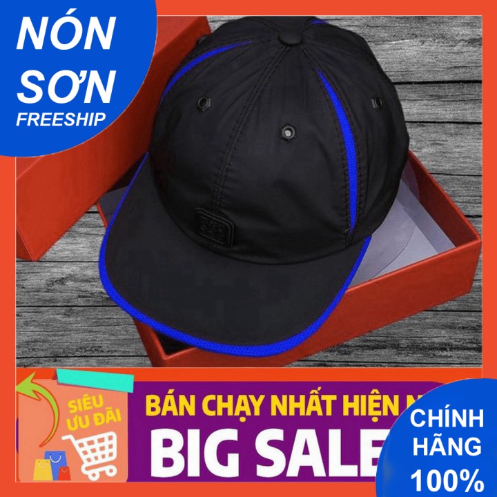 Mũ Lưỡi Trai Nón Sơn Vải Dù Đen Viền Xanh Dương Logo Vuông Chính Hãng Hàng Chuẩn Tem 7 Màu Thời Trang Cao Cấp Mới