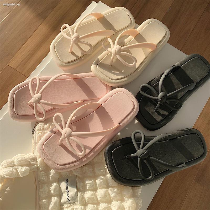 Dép Xỏ Ngón Đế Mềm Chống Trượt Đính Nơ Phong Cách Hàn Quốc Cho Nữ