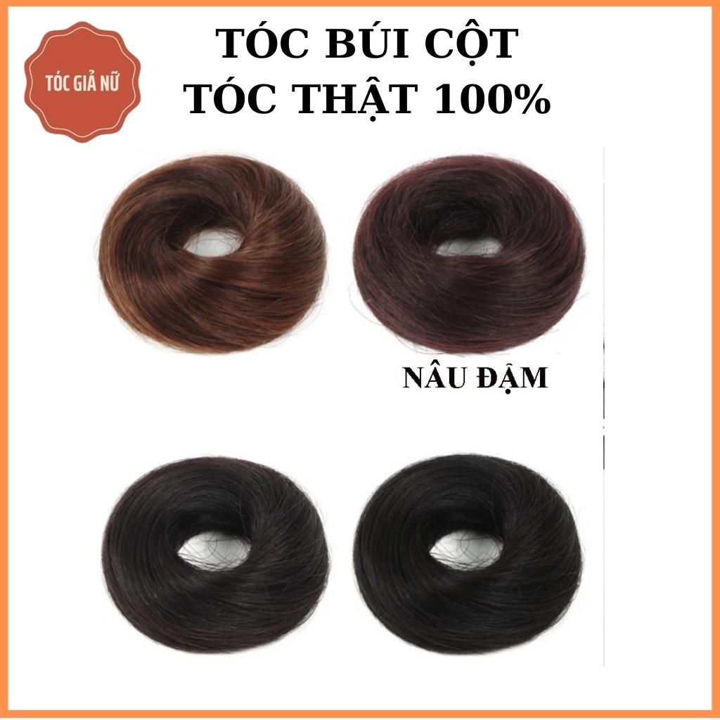 Búi tóc giả cột rối mini - dệt tóc thật 100%- Búi mini tóc thật.