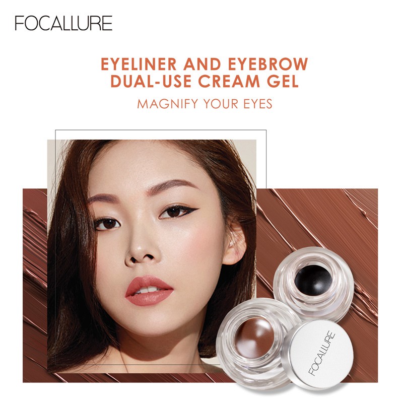Gel kẻ mắt và lông mày Focallure 28g lâu trôi 5 màu sắc tùy chọn