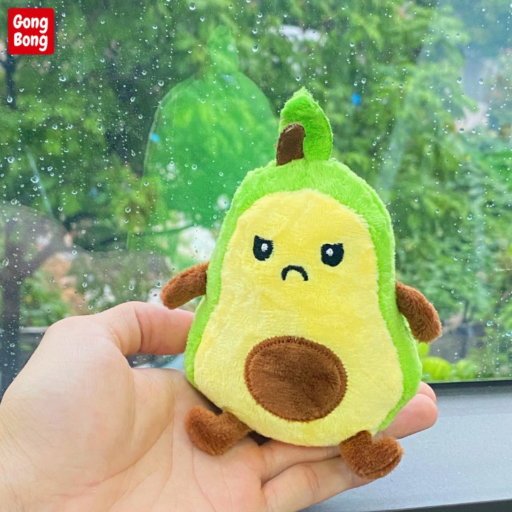 Móc khóa bơ bông cảm xúc lật 2 mặt gấu bông hình quả bơ mini cute dễ thương avocado reversible Gong Bong Store