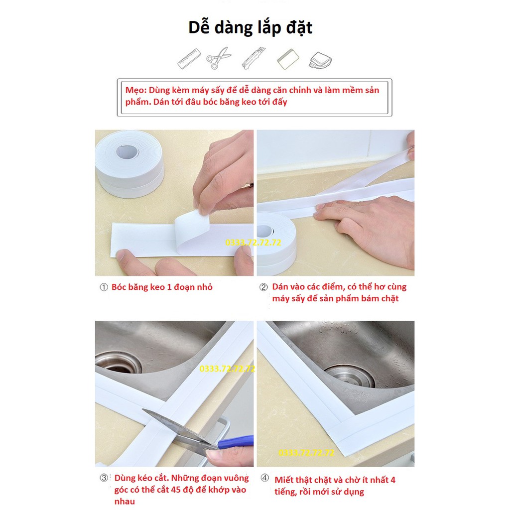 Băng Keo Đa Năng Chống Thấm Nước, chống ẩm PVC Dán Nhà bếp Nhà Vệ Sinh | BigBuy360 - bigbuy360.vn