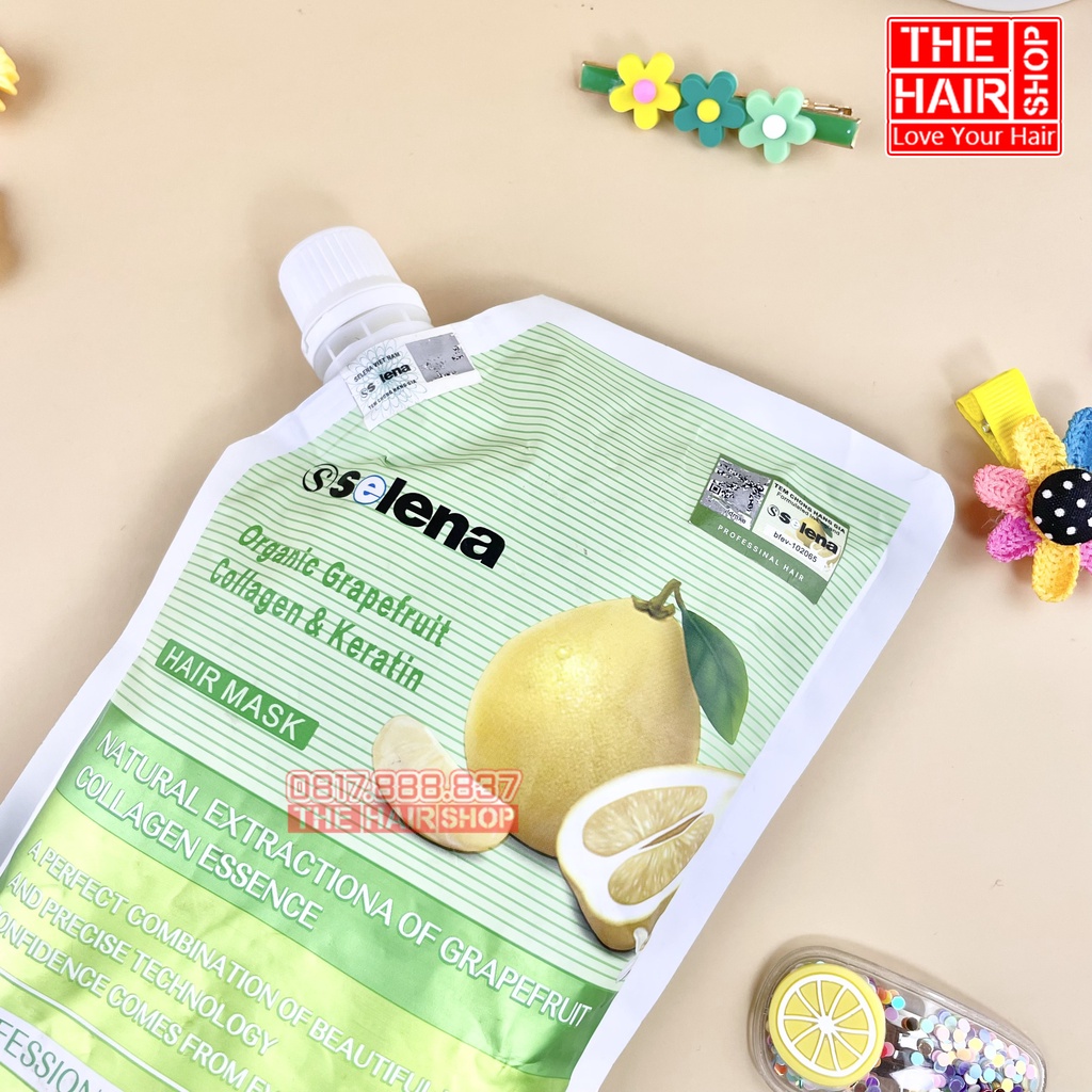 Hấp ủ tóc siêu phục hồi hấp tóc bưởi SELENA 500ml, sản phẩm được các salon lớn tin dùng giá cả hợp lí chất lượng 5sao