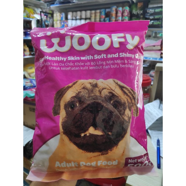 Thức ăn hạt chó Woofy Adult gói 500g cho chó trưởng thành