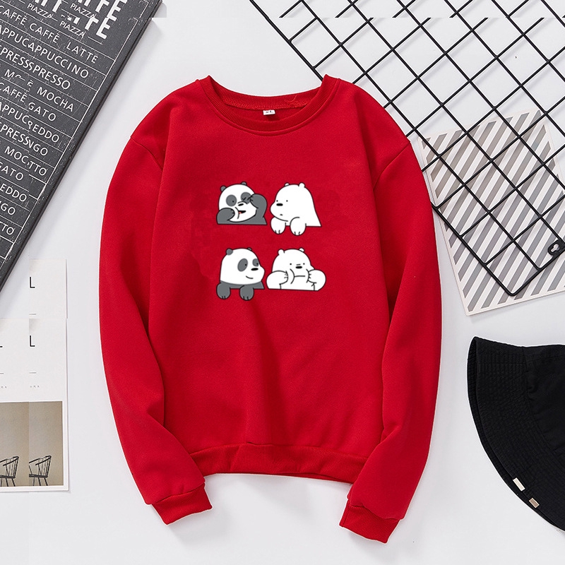 Áo Hoodie Tay Dài In Họa Tiết Gấu Trúc Thời Trang Đường Phố Cho Nam Và Nữ